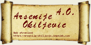 Arsenije Okiljević vizit kartica